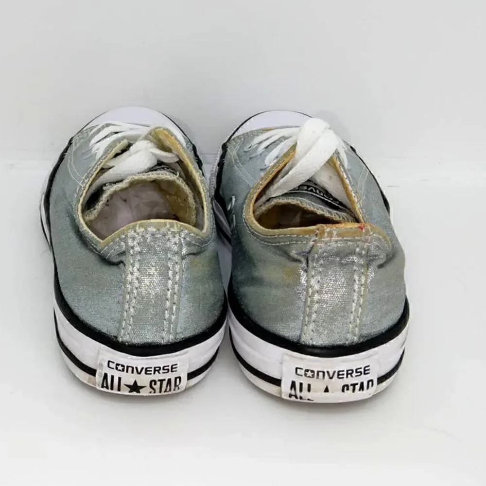 Converse All Star Girls Pre-owned Metallic Blue Low Top Sneakers - sz. 3 Youth